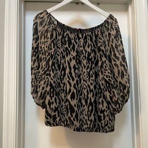 Super light weight leopard print blouse